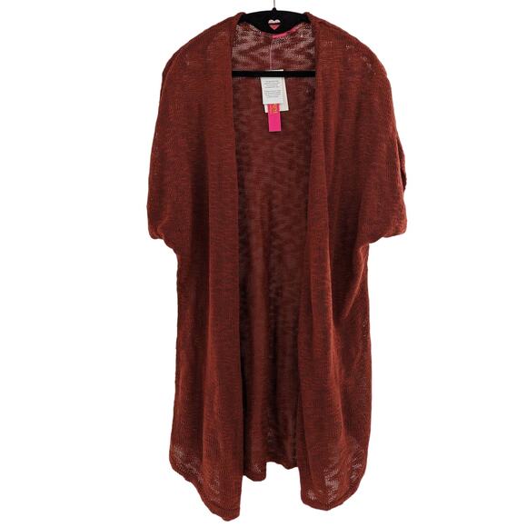 Catherine Malandrino Cardigan Long Knit Open Front Sweater - Picture 1 of 7